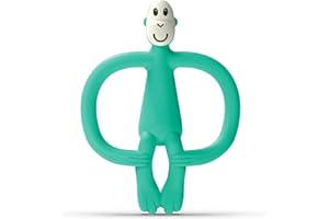 Matchstick Monkey Antimikrobieller Beißring/Zahnungshilfe/Gel-Applikator für wundes Zahnfleisch/BPA-frei/leicht zu greifen/ab 3 Monaten/Affe grün