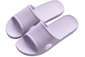 APIKA Pantoufles Antidérapantes pour Femmes Et Hommes Usage Intérieur Usage Extérieur Bain Sandal Soft Foam Sole Chaussures De Piscine Maison Accueil Slide(Violet Clair,40/41 EU)