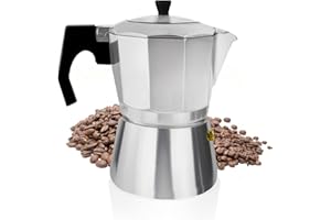 ACTIV CUISINE Espressokocher 3 Tassen aus Aluminium, Espressokanne Espresso Mokka Maker Mokkakanne italienische Kaffeekocher mit transparenter Deckel, nicht für Induktion, 150 ml