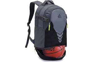 Bseash Mochila de Baloncesto de 35L con Compartimento Inferior para balones, Bolsa de Gran Capacidad para Material Deportivo para jóvenes, niños, niñas, Baloncesto, Voleibol, fútbol, Gimnasia, Equipo