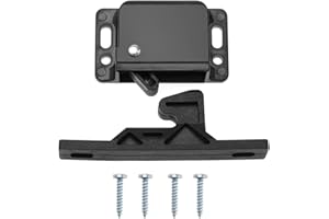 EMSea 2PZ Chiusura Per Porta dell'Armadio Con 8 Pezzi Viti Chiusure Per Cassetti Per Camper Fermo Per Porta Del Roulotte Accessori Per Chiusura Per Armadi Porta Scorrevole Cucina Di Casa Nero