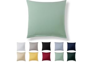 Alreya Funda de Almohada 100% Algodón Jersey - 40 x 40 cm - Verde Verano - Funda de Cojín para Cama - 40x40 cm Funda de Cojín de sofá hipoalergénica