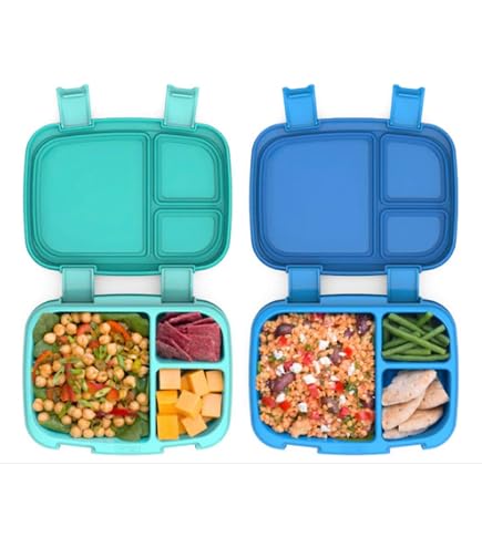 Bento-Lunchbox Für Erwachsene Mit 4 Fächern & Besteck – 1200 Ml, Auslaufsicher, Mikrowellengeeignet (blau)
