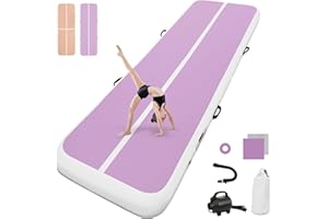 Airtrack matte tapis de gymnastique 10cm / 20cm Haut Tapis Entraînement epais 3/4M/5M/6M/7M/8M/9M/10M /11M/12M Tapis de Gym Gonflable Piste Gonflable Gymnastique Tumbling Gymnastique avec Pomp a air