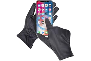 MGGMOKAY MGGM collection Guanti invernali da uomo in pelle Guanti da equitazione in morbida pelle di pecora foderati in cashmere caldo