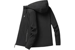 POIUIYQA Giacca Jacket Uomo Softshell Impermeabile Antivento con Cappuccio Giacca Calda Giubbotto Uomo Trekking Casual