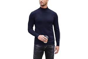 COOFANDY Jersey de cuello alto para hombre, corte ajustado, tiempo libre, básico, cuello alto, elástico, monocolor, cuello alto