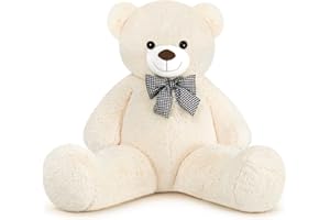 Sausudols XXXL Orsacchiotto Orso di Peluche 140 cm di Altezza Giganti Orso Peluche per Fidanzata Teddy Bear Regalo per Compleanno Natale e San Valentino Bianco