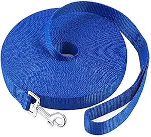 The DDS Store Dog/Puppy Obedience Recall Training Agility Lead-10 ft 20 ft Long Leash-for Dog Training,Recall,Play,Safety,Camping Best for Labrador,Golden Retreiver,German Shepherd (20.Feet, Blue)