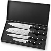 CUPERINOX - Professional Kitchen Knife Case 4 Pieces | Chef 20 cm, Santoku 18 cm, Universal 13 cm and 9 cm Peeler | High Prec