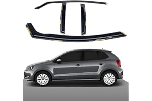 Haibak Juego de deflectores de viento compatibles con VW Polo MK5 2009-2017, 5 puertas, Hatchback, 4 piezas, tintados en canal