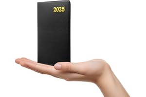 LEDDY LIVING Agenda Settimanale 2025, Formato 8x14 cm – Morbida ed Elegante, Perfetta per Organizzare Appuntamenti e Lavoro, Diario in Italiano da Gennaio a Dicembre (NERO)