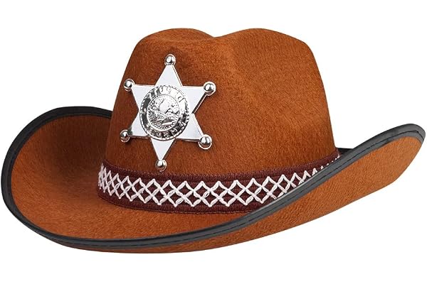 Boland - Chapeau Enfant Shérif Junior, étoile argentée, Cordon de Chapeau, Cow-Boy, Carnaval, déguisement, Halloween, fête à thème, déguisement, théâtre