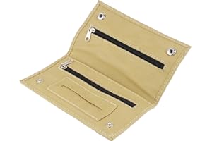 OULU Pitillera Tabaco de liar, Tabaquera Estuche Cartera Tabaco de liar Funda Bolso para Tabaco de Liar Cuero (CREMA)