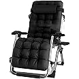 DQCHAIR Comfortable Zero-gravity Recliner Terrace Foldable Adjustable Recliner Outdoor Office Beach Recliner Extra Wide Patio Lounger Chair With Cushions (color : Black)