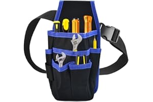 OTTYMO Cinturón Herramientas Electricista Portaherramientas Cinturon 15 Bolsillos de Oxford 600D Bolsa Herramientas Electricista con Cinturón de Ajustable para Bolsa de Trabajo Electricista Carpintero