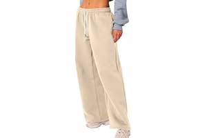 HSUAYEUD Weite Bein Sweatpants für Frauen Elastische High Waisted Drawstring Pants Casual Workout Baggy Sweatpants 2024 Innenhose