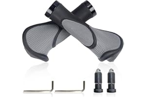 JTMKYO 1 Paire De Poignées De Vélo avec 2 Clés Hexagonales, Poignées De Vélo Ergonomiques, Poignées De Vélo Antichoc, Poignées De VTT