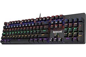 Redragon K608 Valheim Mechanical Gaming Keyboard, Tactile Brown Switch, 104 Keys, LED Rainbow Backlit, Wired, Full-Key Rollover, Ergonomic, for Office and Gaming, US QWERTY