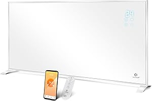 KESSER® Infrarotheizung Energiesparend Infrarot Standgerät & Wandmontage Elektroheizung 700W mit Fernbedienung Thermostat & App-Steuerung Elektrisch Heizpaneel Heizung Konvektor Standfüße