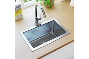 vidaXL Fregadero de Cocina Hecho a Mano Pila Lavabo Comedor Servicio Grifo Lavar Olla Platos Integrado Acero Inoxidable