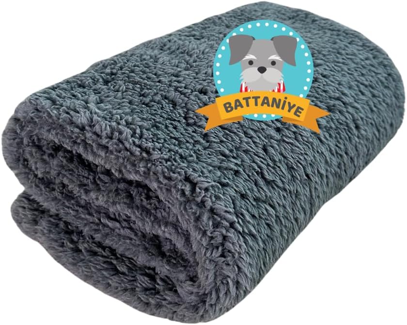 Beylini Kedi Köpek Battaniyesi Premium Peluş Evcil Hayvan Uyku Battaniyesi Yıkanabilir Gri (80x100)