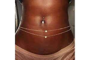 Flovel Boho Layered Chaîne de Taille Or Coeur Perle Chaînes de Corps Rave Discothèque Chaîne de Ventre Bijoux pour Femmes et Filles