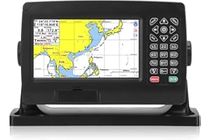 Aramox GPS-Kartenplotter, Satellitennavigator, AIS-Transponder, 7-Zoll-Schiffsterminal mit Automatischer Identifizierung, AIS-Systemterminal mit GNSS-Antenne, Dual-Kartensystem, IPX6 Wasserdicht, Mari
