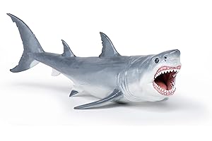 Papo - MEGALODÓN - Figurita Realista - de 3 años - Colección Dinosaurios - Pintado a Mano - Juguete Educativo - Depredador Marino prehistórico, Detalles fieles - Idea de Regalo