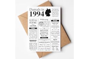 VP-DSGN Geburtstag - 1994 - Postkarte Zeitungsartikel Fakten zum Jahrgang - Deko Geschenkideen zum Geburtstag, Mann Frau - damals in 1994