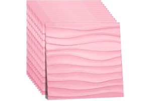 TFCIOD 12 Piezas Paneles Decorativos 3D, 30 x 30cm PVC Revestimiento de Paredes Impermeable, Paneles de pared 3D para decoración de pared interior Color Rosa mate, Reciclable, para Techo,Salón (M)