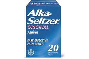 Alka-Seltzer Original Effervescent Tablets with Aspirin, Fast and Effective Pain Relief for Cold and Flu, 1 Pack of 20