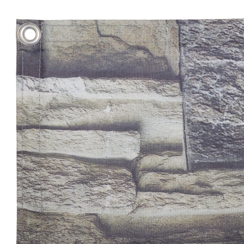 Balkonbespannung Sichtschutz 500 x 90 cm – Steine Motiv – wasserabweisend – JAROLIFT - 4