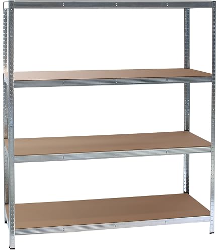 XPOtool Wiltec Étagère Galvanisée Charges Lourdes 100x60x200cm 5 Niveaux 200kg Par Niveau