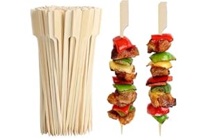 ZOERBUFAN 60 Stück Bambus-Spieße Fingerfood Bio-Spieße Grillspieße Cocktailspieße für Grills, Grill, Buffet, Cocktails, Obst, Obst Und Basteln, 15CM