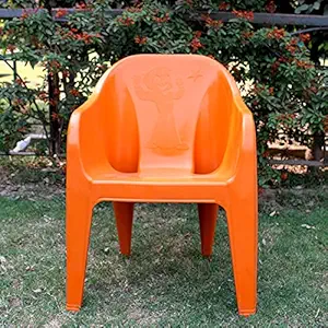 Prime Lightweight Durable Kids Sitting Chair with Arm Rest for Kids for Home and Study Use (Orange) Pack of 1