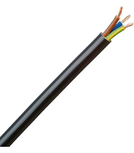 Stromkabel 3-adrig, 0,75 Mm², Schwarz, Flexibel – 1,5 Meter Länge, Für Haushalt, Werkzeuge, Beleuchtung