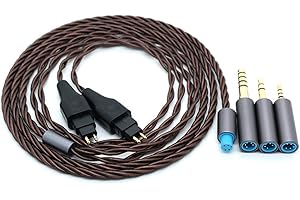Yaowanguan Zbalansowany Kabel z 4.4 mm,2.5 mm,3.5mm Adapterem do Sennheiser HD580 HD650 HD660 HD600S Słuchawki,HD414 HD25 3 w 1 Wymienny Aktualizacyjny Przewód(Miedź)