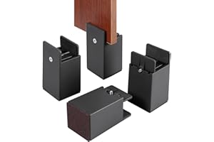 ZDDLOINP Adjustable Bed and Furniture Risers with Screw Clamp, 4 Pack Heavy Duty Sofa Tables Chair Risers, Furniture Risers Increase the height by 4 inches, Fit from 0-2 inch Widths of Furniture Feet(Black)