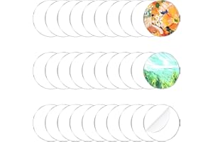 LEUUD 30 Piezas Acrilico Transparente Disco 5cm Discos Acrílicos, láminas de acrílico redondos, hojas de acrílico transparente con fori, para Llaveros DIY Accesorios