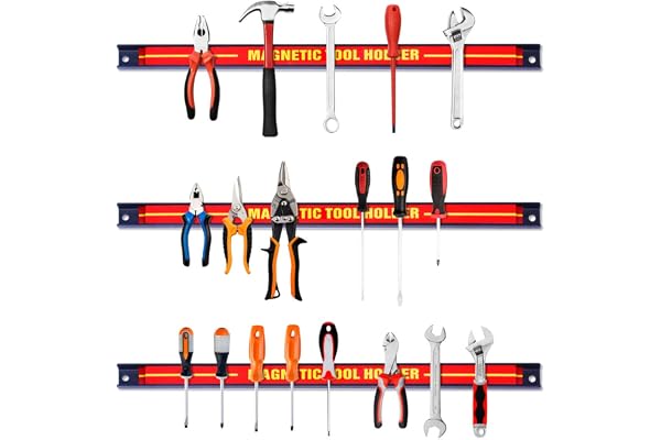 COSTWAY Barres Magnétiques Barre de Garage Atelier Porte-outils Magnétiques en Acie pour Maison,Garage,Cave,Atelier (3)