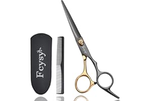 Hairdressing Scissors Hair Cutting Shears, Fcysy Professional Scissors for Hair Cutting Hairdresser, Barber Haircut Shears with Comb Set for Men Women