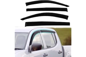 JHCHAN Deflecteurs d'air Déflecteurs de Vent pour Mitsubishi L200 Triton 2006-2014 Double Cabin 4PCS Noir Fumée