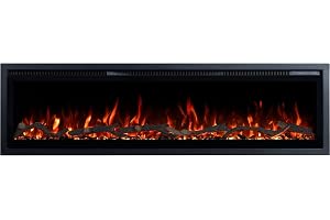 Emotion Flame Regal Elektrisk eldstad 126 – Premiumbrand – för vägg och infällbar – 126 x 35 x 12 cm – LED-kamin med uppvärmning 900/1 800 W