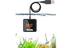 GlowUp Termometro Acquario,Misuratore di Temperatura Digitale per Acquario con Display a LED, Alimentazione USB, Supporto a Ventosa, Cavo di Alimentazione da 200 CM per Acquari Marini d'acqua Dolce
