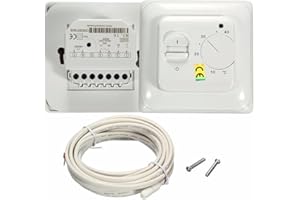 YOSOO Termostat pokojowy Premium do ogrzewania podłogowego, klimatyzacji, przełącznik regulacji temperatury 16 A 230 V biały