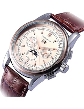 Gute Herren Rosengold Automatik Mechanik Armbanduhr Datum Tag Geschenk