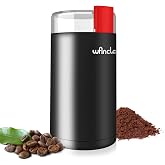 Electric Coffee Grinder, Wancle Seed Grinder, One Touch Coffee Grinder (for Beans, Spices, etc.), with Cleaning Brush (Black+