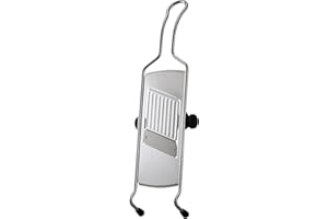 RÖSLE Mandoline avec Poignée - Coupe Légumes Haut de Gamme pour les Légumes tels que Concombres, Carottes ou Champignons - avec Pieds en Silicone - Acier Inoxydable 18/10 - 40 cm