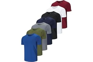 Cimic 1, 3, 5 o 7 Piezas Camiseta Deporte Hombre, Camisetas Manga Corta Hombre, Secado Rápido Respirable para Running Gimnasio